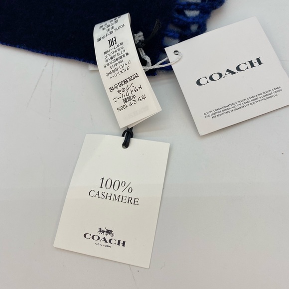 Coach Cashmere Lozenge Scarf - Picture 4 of 5